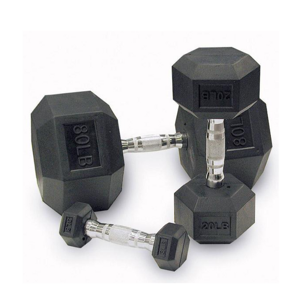 Rubber Hex Dumbbells